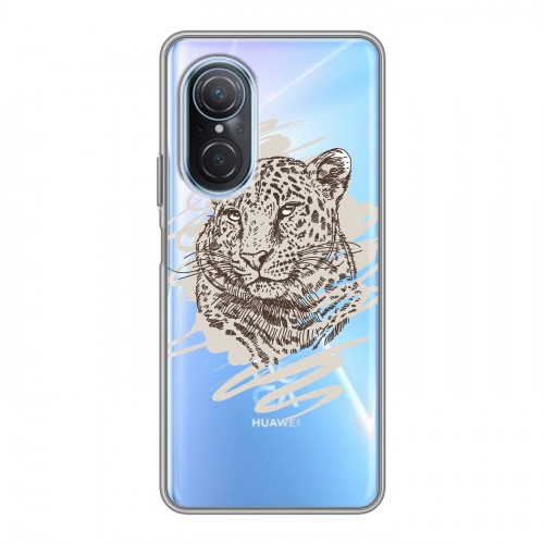 Дизайнерский силиконовый чехол для Huawei Nova 9 SE Прозрачные леопарды