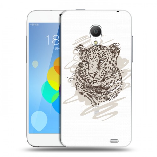 Дизайнерский силиконовый чехол для  Meizu MX3 Прозрачные леопарды