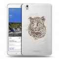 Дизайнерский силиконовый чехол для Samsung Galaxy Tab Pro 8.4 Прозрачные леопарды