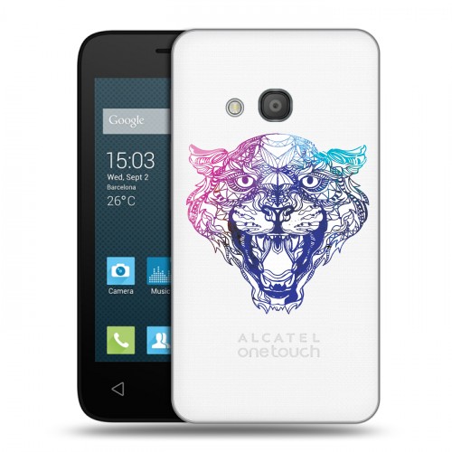 Дизайнерский силиконовый чехол для Alcatel One Touch Pixi 4 (4) Прозрачные леопарды