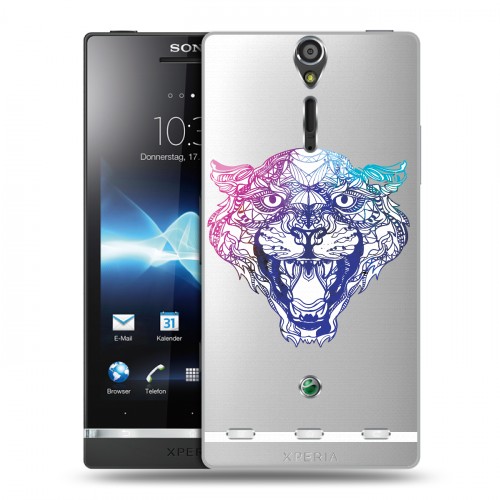 Дизайнерский пластиковый чехол для Sony Xperia S Прозрачные леопарды