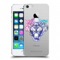 Дизайнерский пластиковый чехол для Iphone 5s Прозрачные леопарды