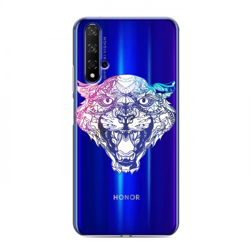 Дизайнерский силиконовый чехол для Huawei Honor 20 Прозрачные леопарды