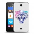Дизайнерский силиконовый чехол для Microsoft Lumia 430 Dual SIM Прозрачные леопарды