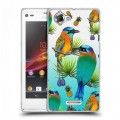 Дизайнерский пластиковый чехол для Sony Xperia L Птицы и фрукты