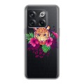 Полупрозрачный дизайнерский силиконовый чехол для OnePlus 10T Прозрачные леопарды