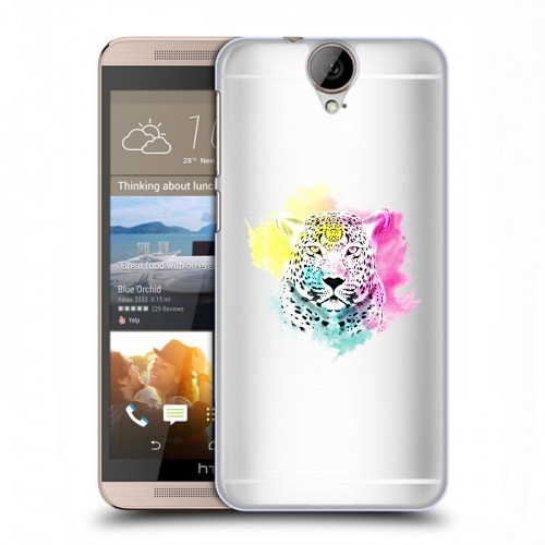 Дизайнерский пластиковый чехол для HTC One E9+ Прозрачные леопарды