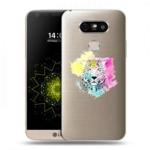 Дизайнерский пластиковый чехол для LG G5 Прозрачные леопарды