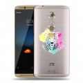 Дизайнерский пластиковый чехол для ZTE Axon 7 Прозрачные леопарды