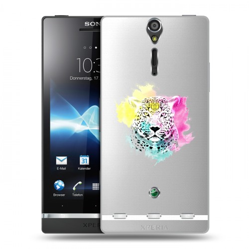 Дизайнерский пластиковый чехол для Sony Xperia S Прозрачные леопарды