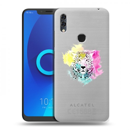 Дизайнерский силиконовый чехол для Alcatel 5V Прозрачные леопарды