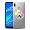 Дизайнерский пластиковый чехол для Huawei Y6 (2019) Прозрачные леопарды