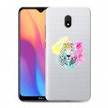 Дизайнерский силиконовый с усиленными углами чехол для Xiaomi RedMi 8A Прозрачные леопарды