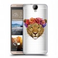Полупрозрачный дизайнерский пластиковый чехол для HTC One E9+ Прозрачные леопарды