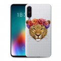 Полупрозрачный дизайнерский силиконовый чехол для Meizu 16T Прозрачные леопарды