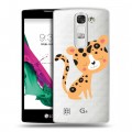 Дизайнерский пластиковый чехол для LG G4c Прозрачные леопарды