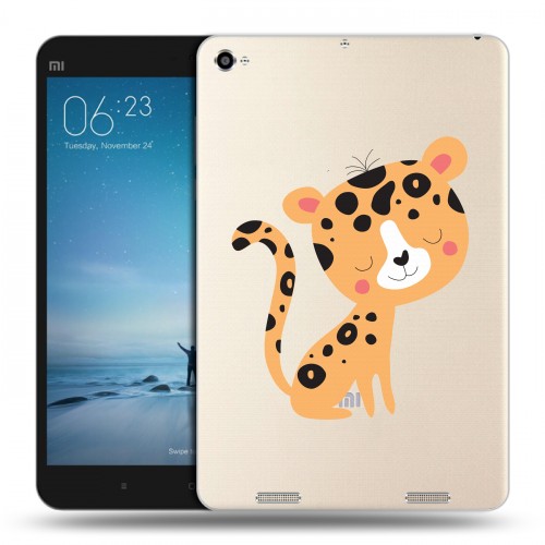 Дизайнерский силиконовый чехол для Xiaomi Mi Pad 2 Прозрачные леопарды