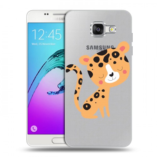 Дизайнерский силиконовый чехол для Samsung Galaxy A5 (2016) Прозрачные леопарды