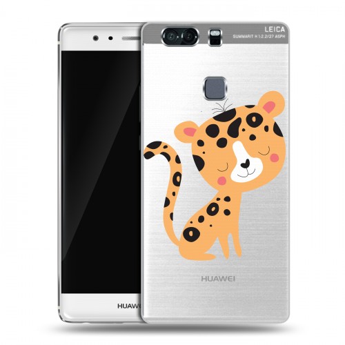 Дизайнерский пластиковый чехол для Huawei P9 Plus Прозрачные леопарды
