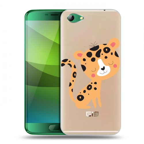 Дизайнерский силиконовый чехол для Elephone S7 Прозрачные леопарды