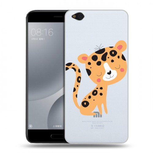 Дизайнерский пластиковый чехол для Xiaomi Mi5C Прозрачные леопарды