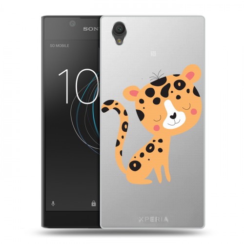 Дизайнерский пластиковый чехол для Sony Xperia L1 Прозрачные леопарды