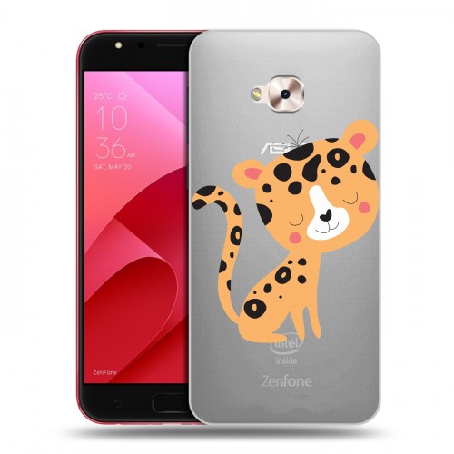Дизайнерский пластиковый чехол для ASUS ZenFone 4 Selfie Pro Прозрачные леопарды