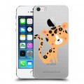 Дизайнерский пластиковый чехол для Iphone 5s Прозрачные леопарды
