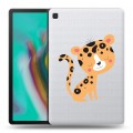 Дизайнерский силиконовый чехол для Samsung Galaxy Tab S5e Прозрачные леопарды