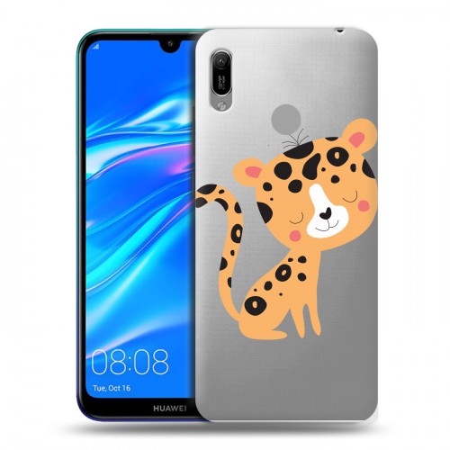 Дизайнерский пластиковый чехол для Huawei Y6 (2019) Прозрачные леопарды