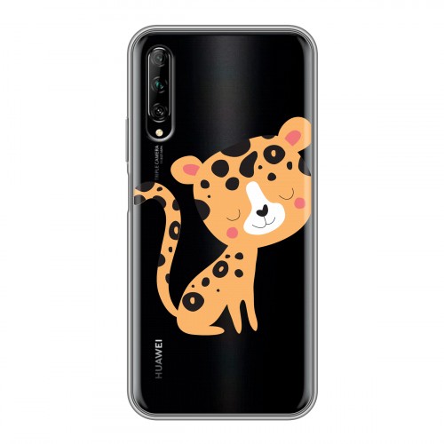 Дизайнерский пластиковый чехол для Huawei Y9s Прозрачные леопарды