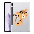 Дизайнерский силиконовый чехол для Samsung Galaxy Tab S7 FE Прозрачные леопарды