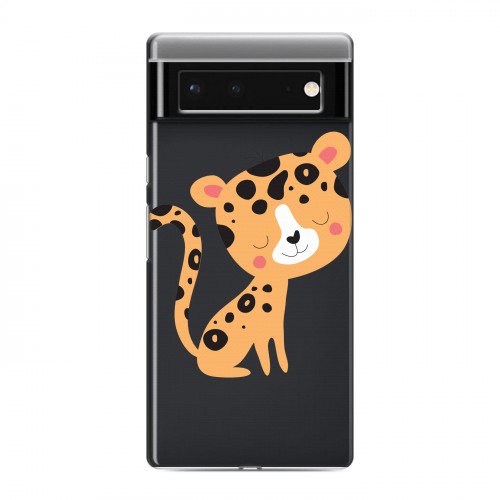 Дизайнерский силиконовый чехол для Google Pixel 6 Прозрачные леопарды