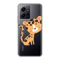 Дизайнерский силиконовый с усиленными углами чехол для Xiaomi RedMi Note 12 Прозрачные леопарды