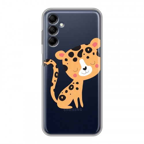 Дизайнерский пластиковый чехол для Samsung Galaxy M14 5G Прозрачные леопарды