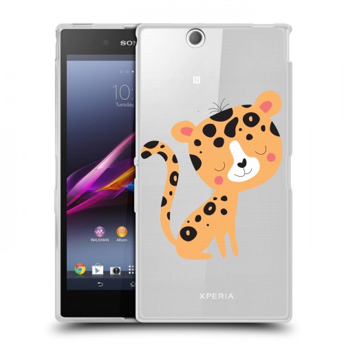 Дизайнерский пластиковый чехол для Sony Xperia Z Ultra  Прозрачные леопарды