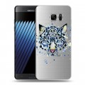 Полупрозрачный дизайнерский пластиковый чехол для Samsung Galaxy Note 7 Прозрачные леопарды