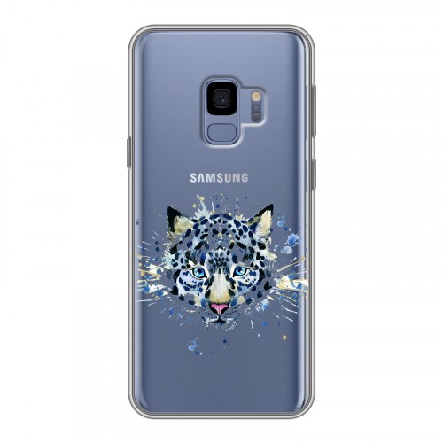 Полупрозрачный дизайнерский пластиковый чехол для Samsung Galaxy S9 Прозрачные леопарды