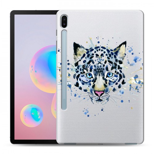 Полупрозрачный дизайнерский пластиковый чехол для Samsung Galaxy Tab S6 Прозрачные леопарды