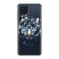 Полупрозрачный дизайнерский силиконовый чехол для Samsung Galaxy A22 Прозрачные леопарды