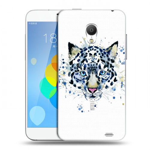 Полупрозрачный дизайнерский пластиковый чехол для  Meizu MX3 Прозрачные леопарды
