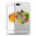 Дизайнерский силиконовый чехол для Iphone 7 Plus / 8 Plus Прозрачные леопарды
