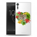 Дизайнерский пластиковый чехол для Sony Xperia XZs Прозрачные леопарды