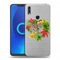 Дизайнерский силиконовый чехол для Alcatel 5V Прозрачные леопарды