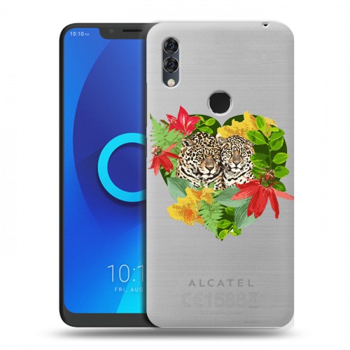 Дизайнерский силиконовый чехол для Alcatel 5V Прозрачные леопарды