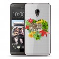 Дизайнерский пластиковый чехол для HTC Desire 700 Прозрачные леопарды