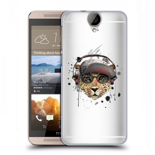 Дизайнерский силиконовый чехол для HTC One E9+ Прозрачные леопарды