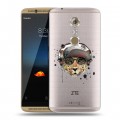 Дизайнерский пластиковый чехол для ZTE Axon 7 Прозрачные леопарды