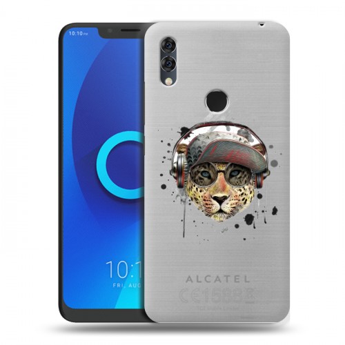 Дизайнерский силиконовый чехол для Alcatel 5V Прозрачные леопарды