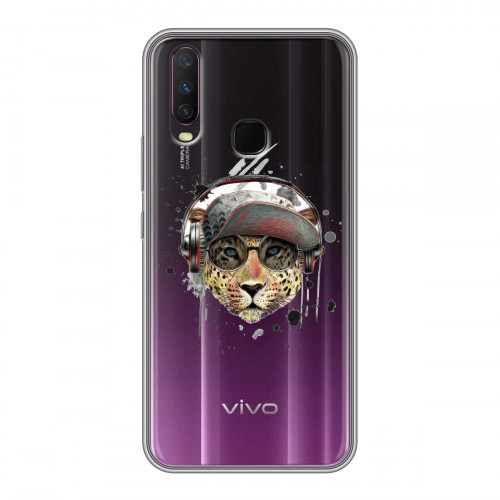 Дизайнерский силиконовый чехол для Vivo Y17 Прозрачные леопарды